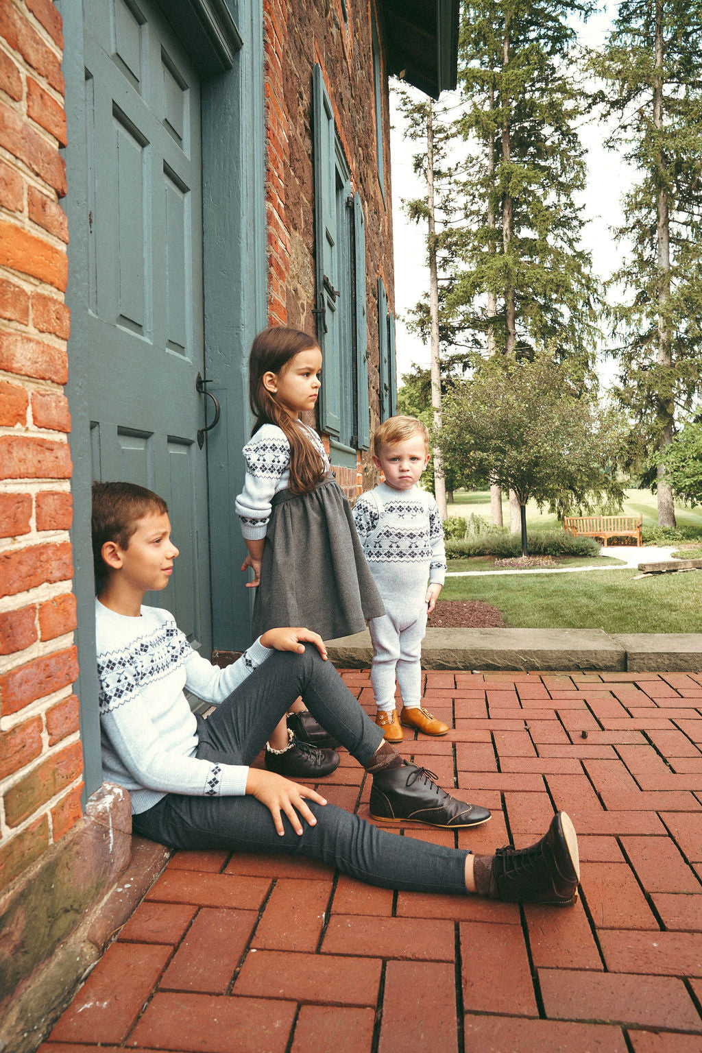Cardigan Garçon/Fille – Gris / Bleu