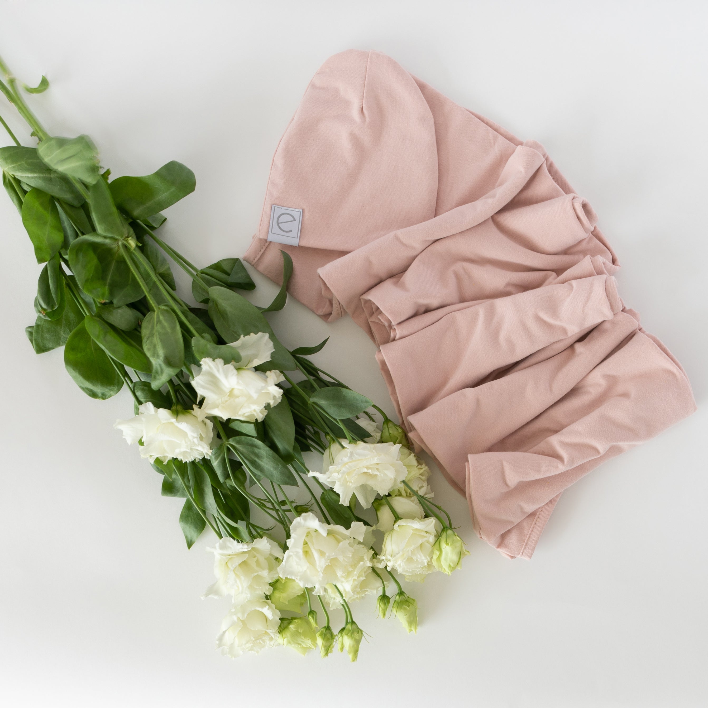 Bonnet en jersey de coton - Rose poudré