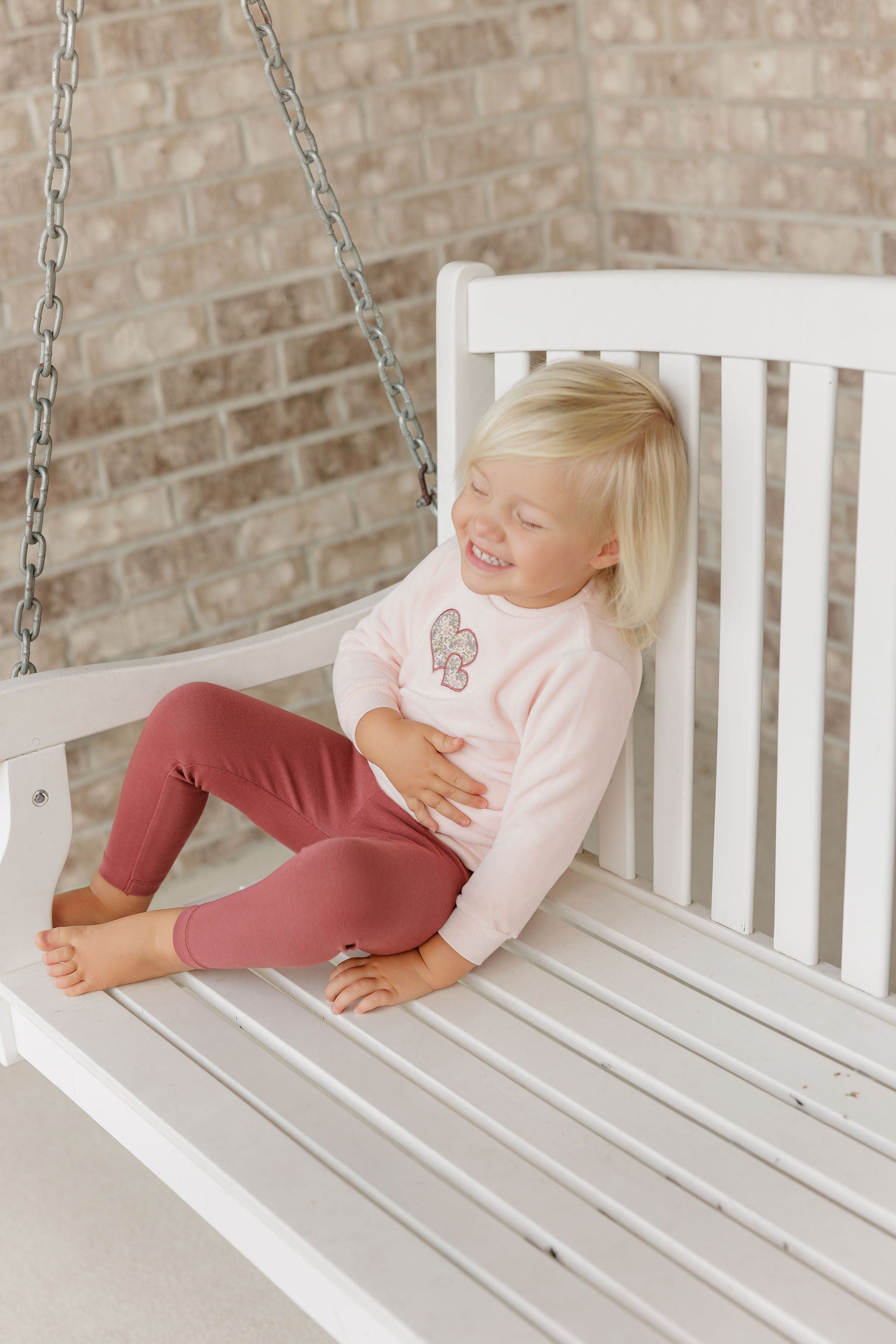 Ensemble 2 pièces fille – Rose – Brodé