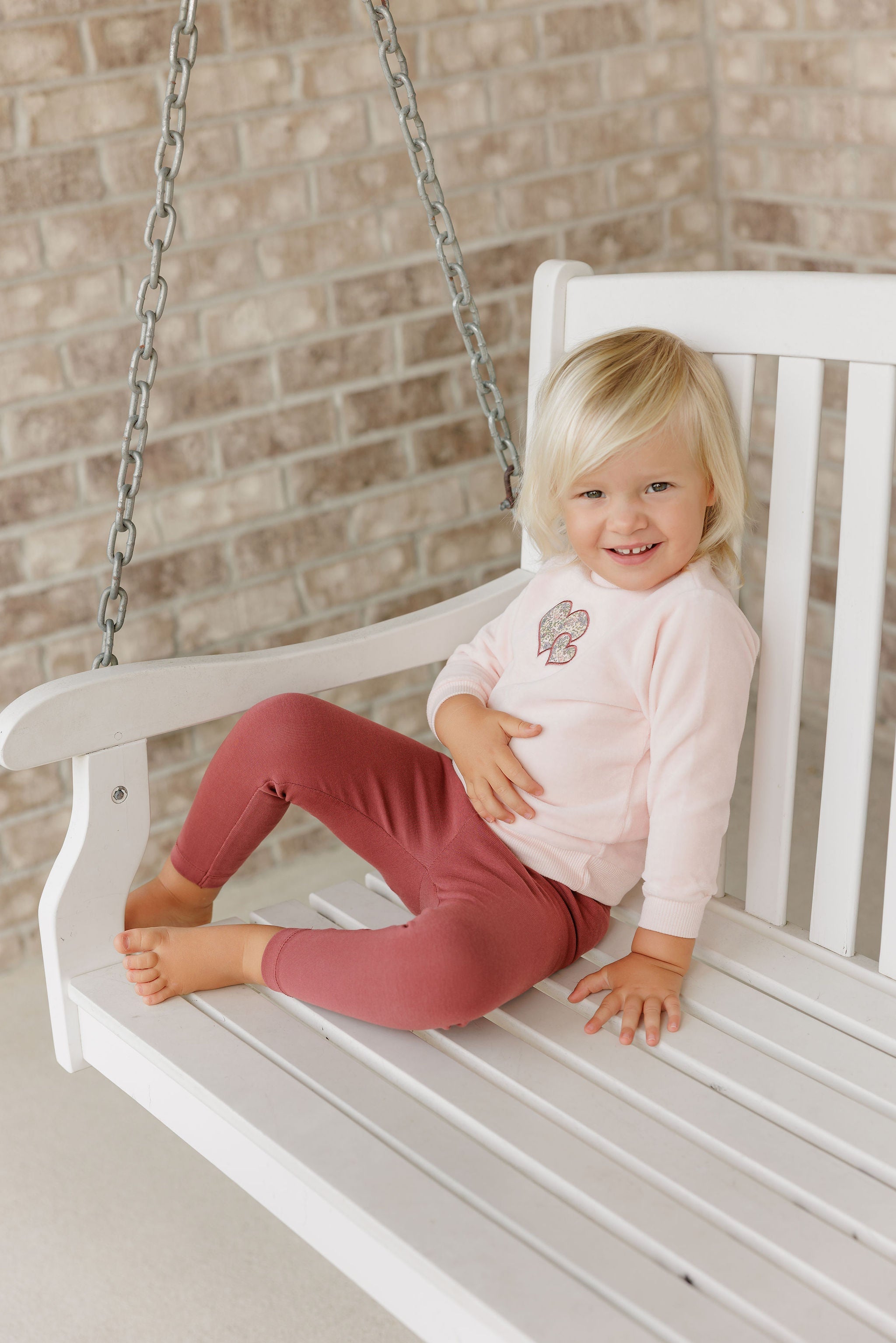 Ensemble 2 pièces fille – Rose – Brodé