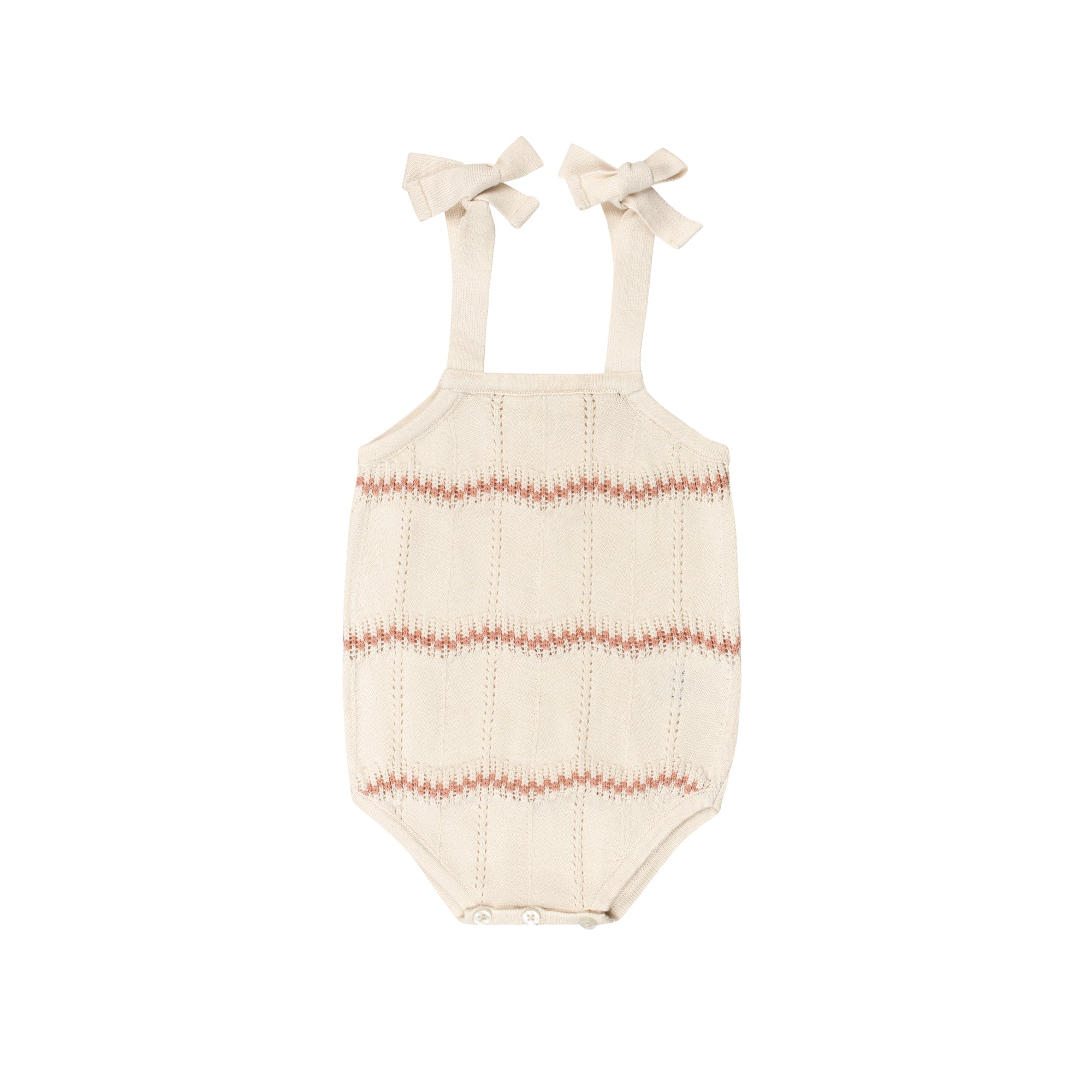 Salopette en tricot Girls Wave – Ivoire/Rose