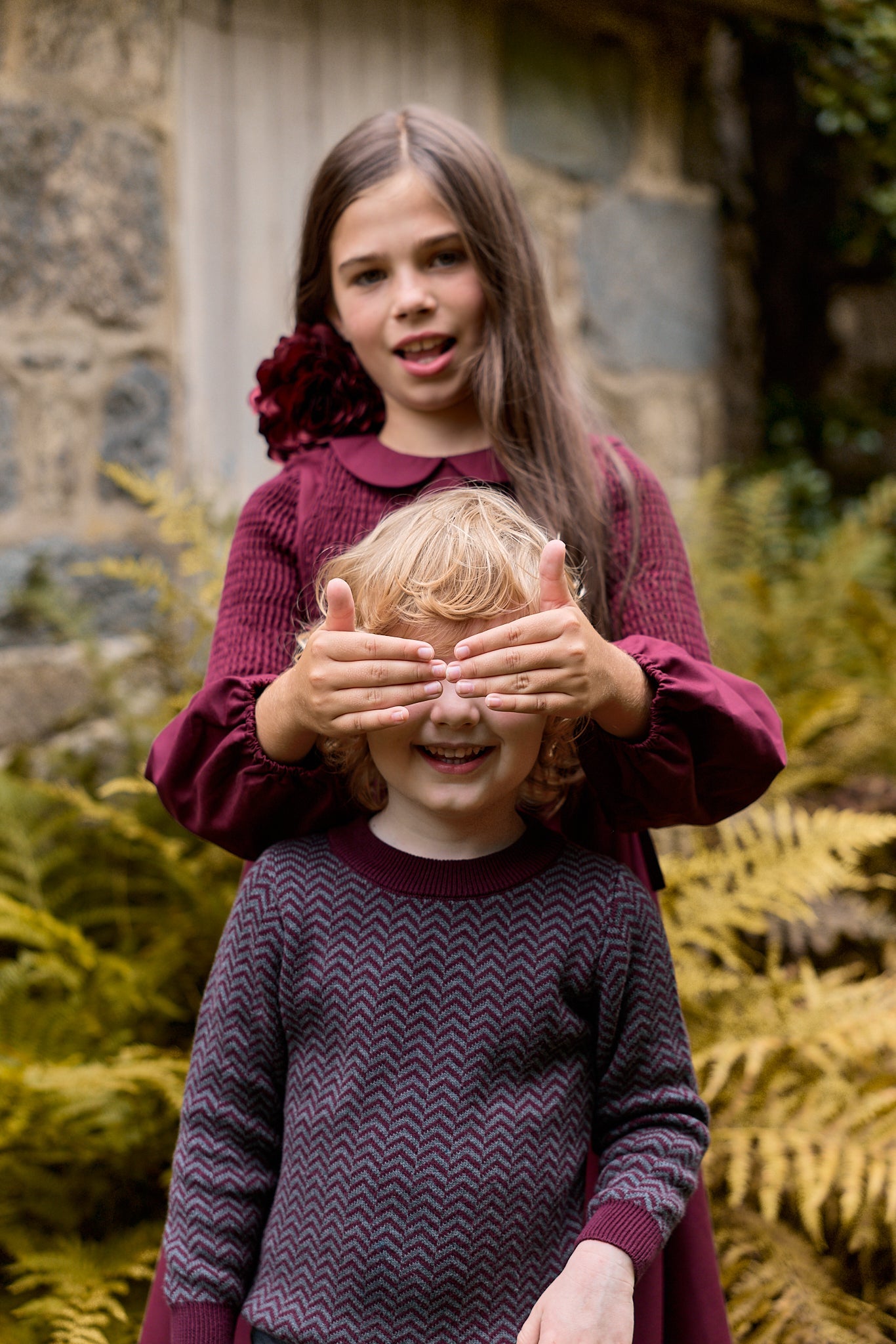 Robe Fille – Bordeaux – Chevrons