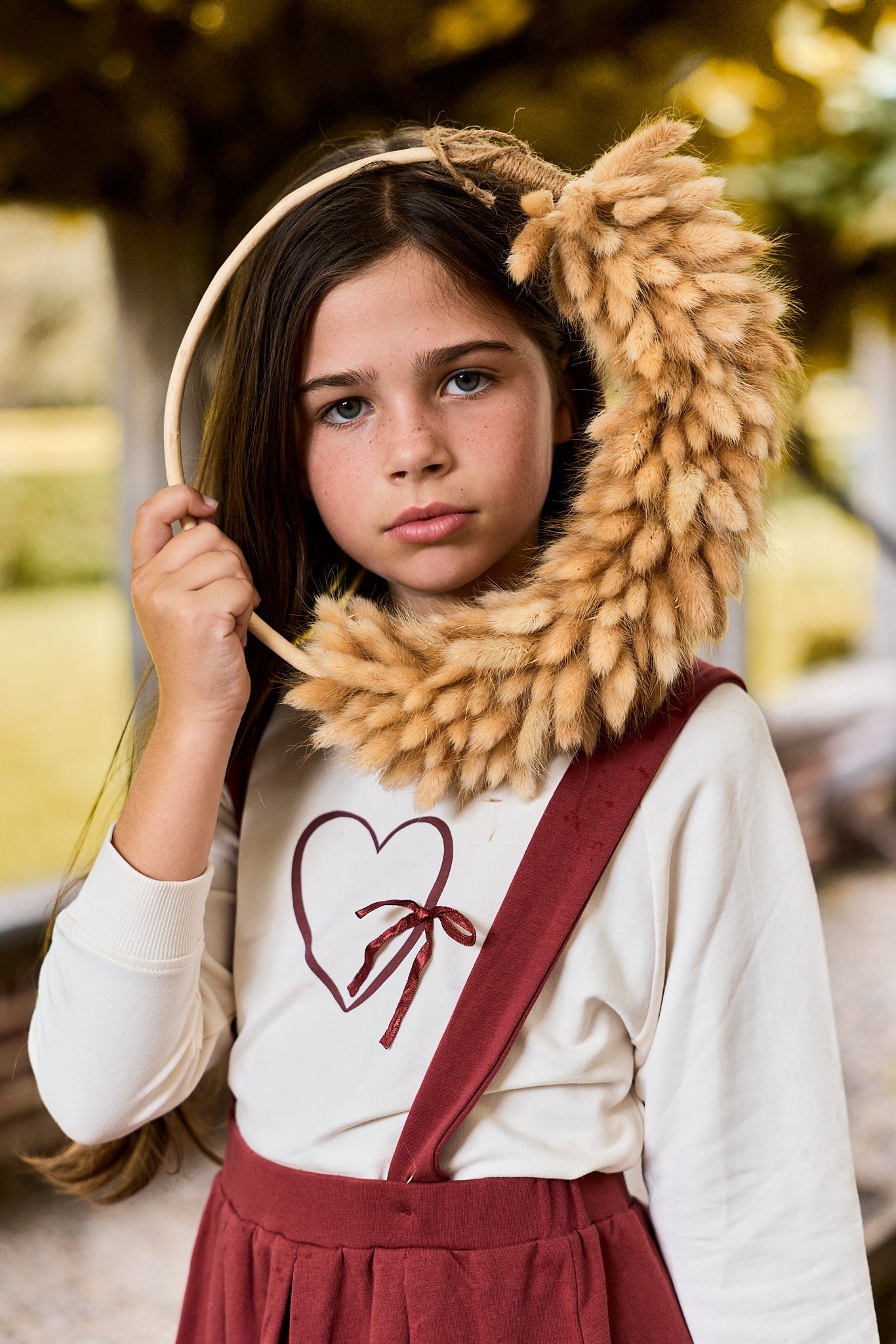 Sweat-shirt Fille – Ivoire/Bourgogne – Cœur & Étoile