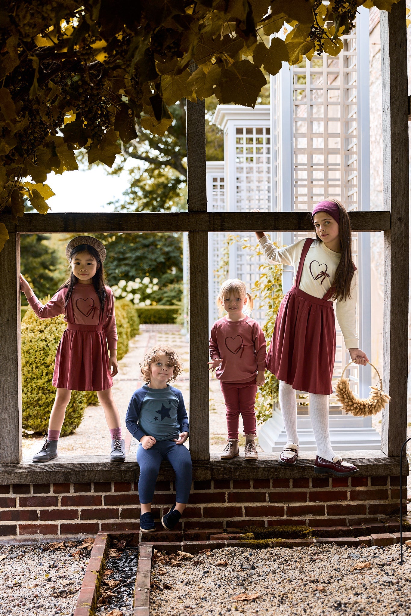 Pull fille – Rose – Cœur et étoile