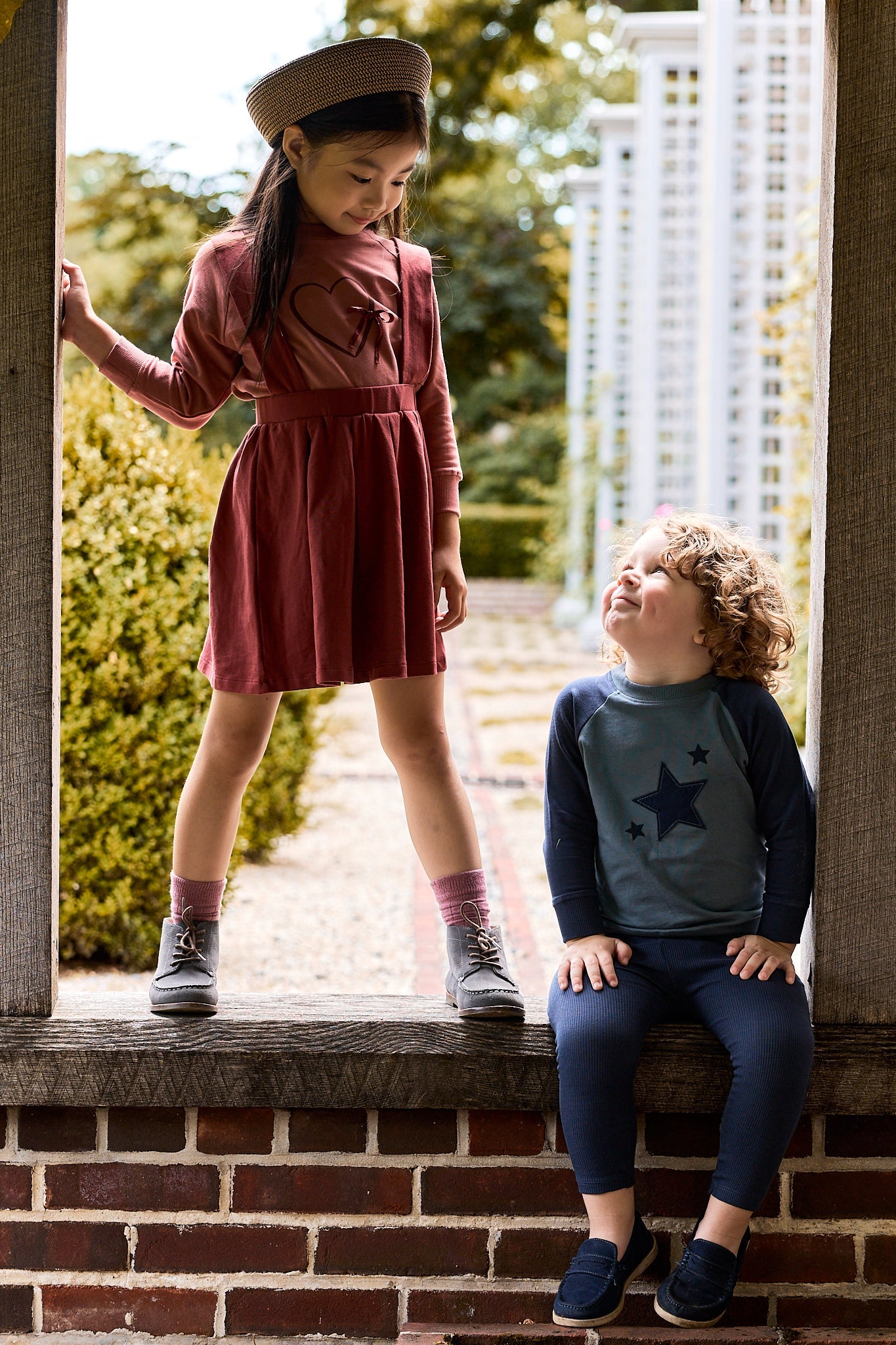 Pull fille – Rose – Cœur et étoile