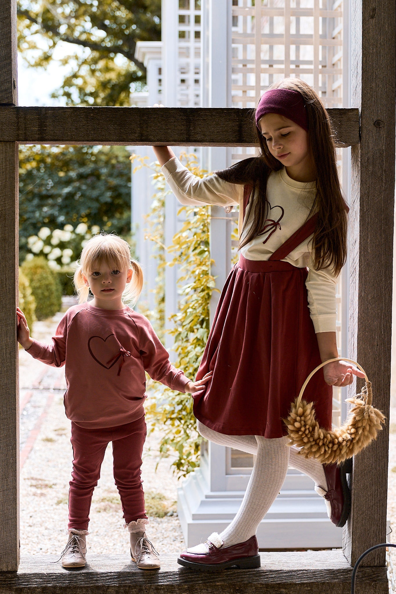 Pull fille – Rose – Cœur et étoile