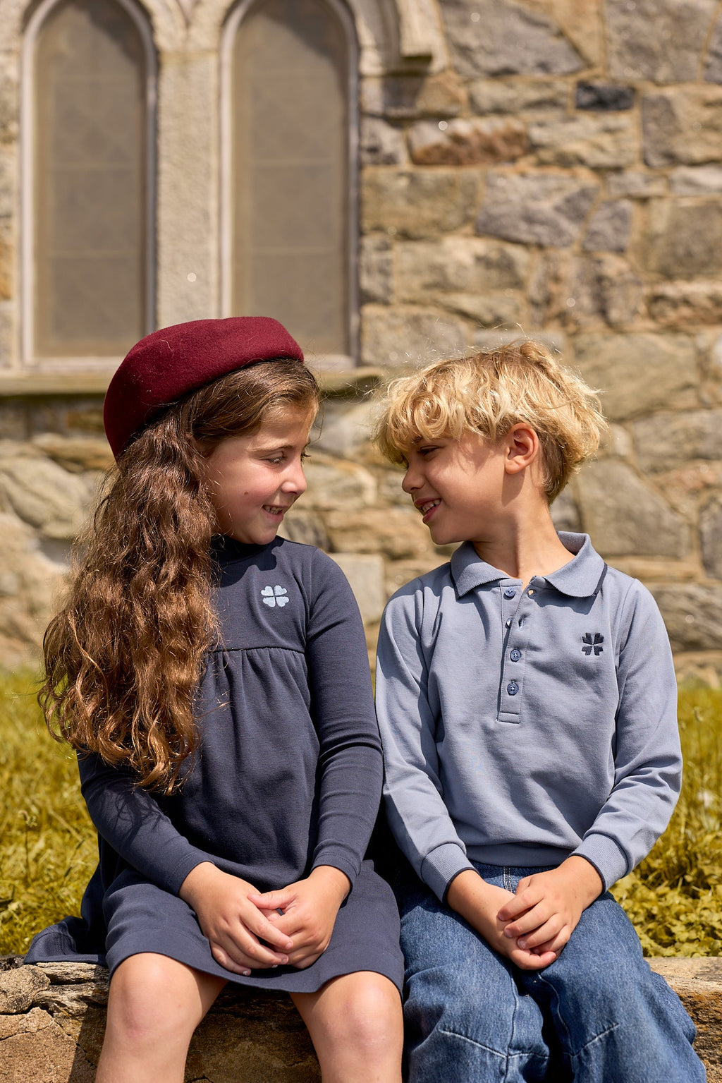 Robe Fille – Marine/Bleu – Trèfle Brodé