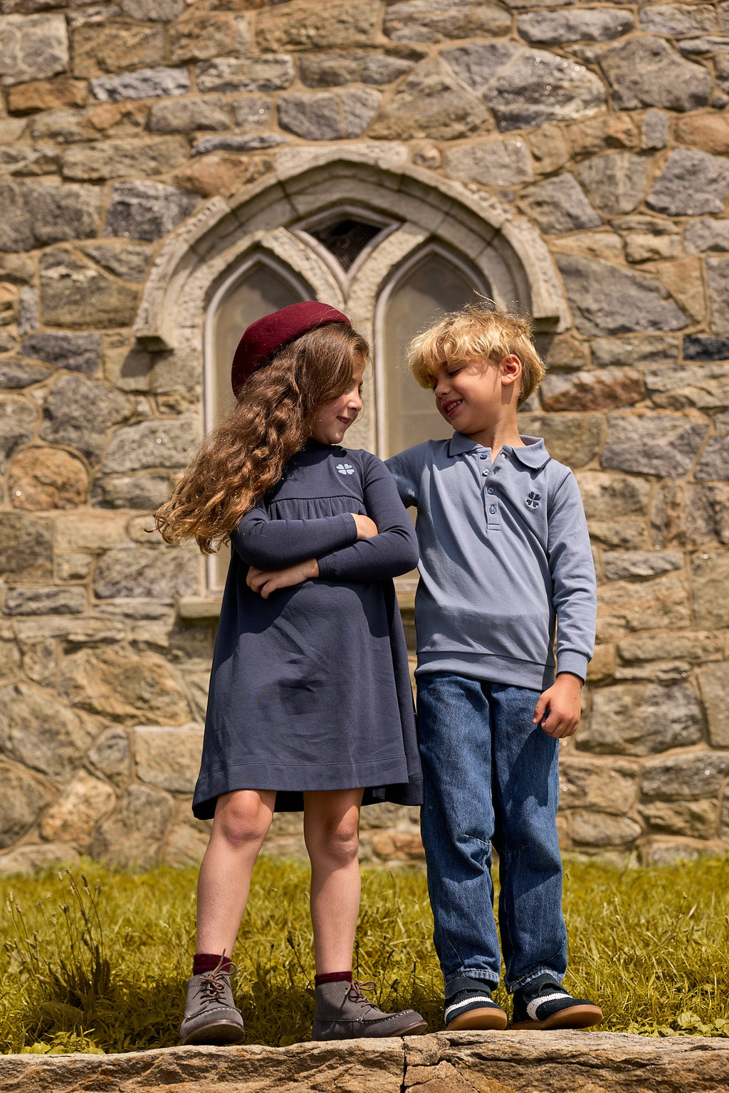 Robe Fille – Marine/Bleu – Trèfle Brodé