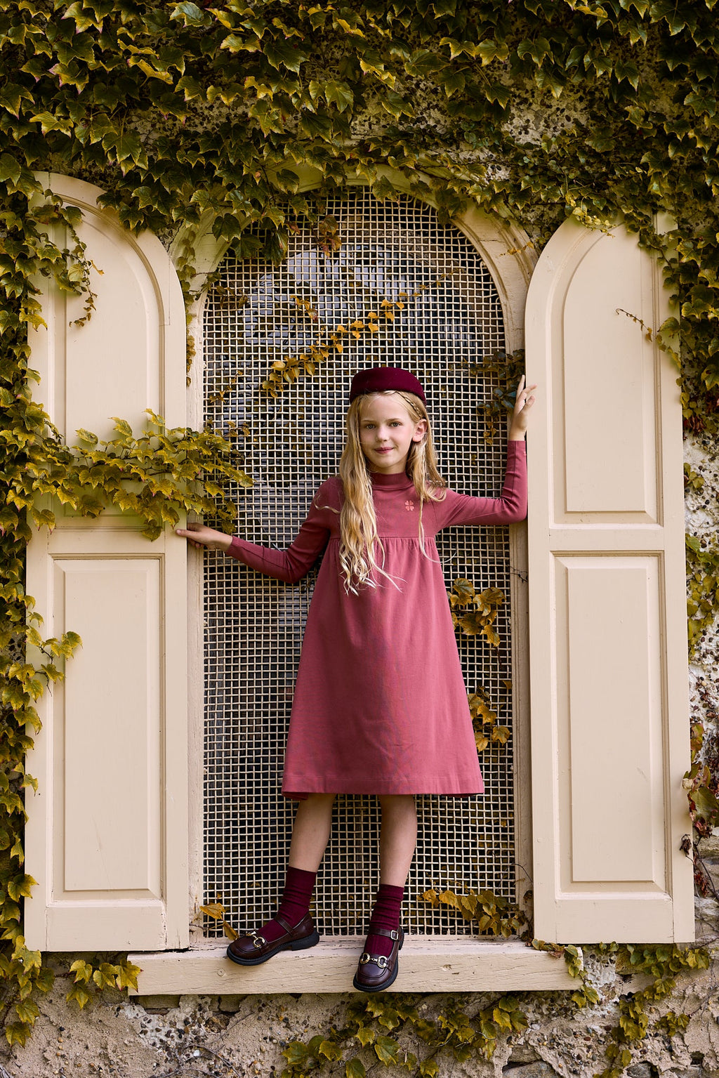 Robe Fille – Rose – Trèfle brodé