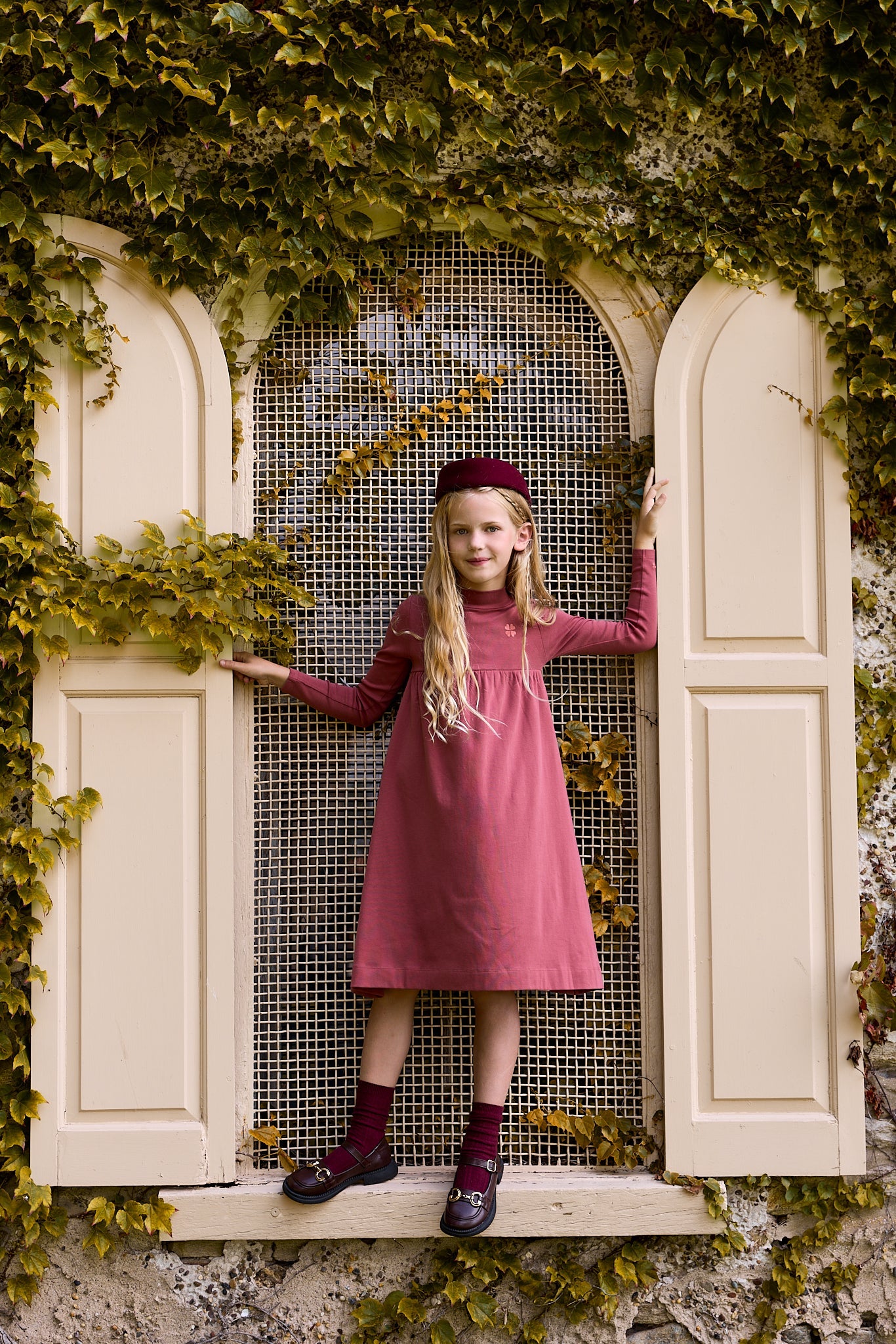 Robe Fille – Rose – Trèfle brodé