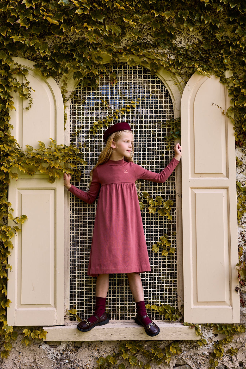 Robe Fille – Rose – Trèfle brodé