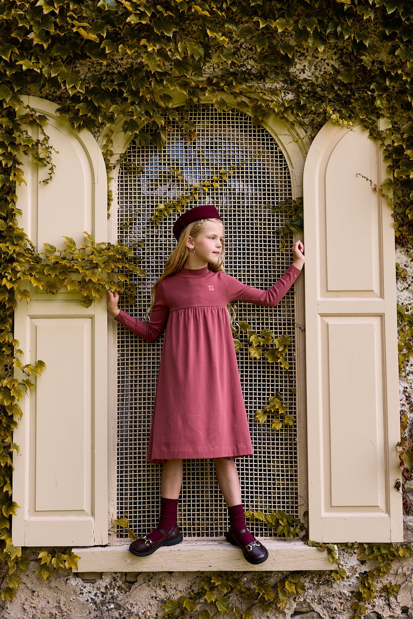Robe Fille – Rose – Trèfle brodé
