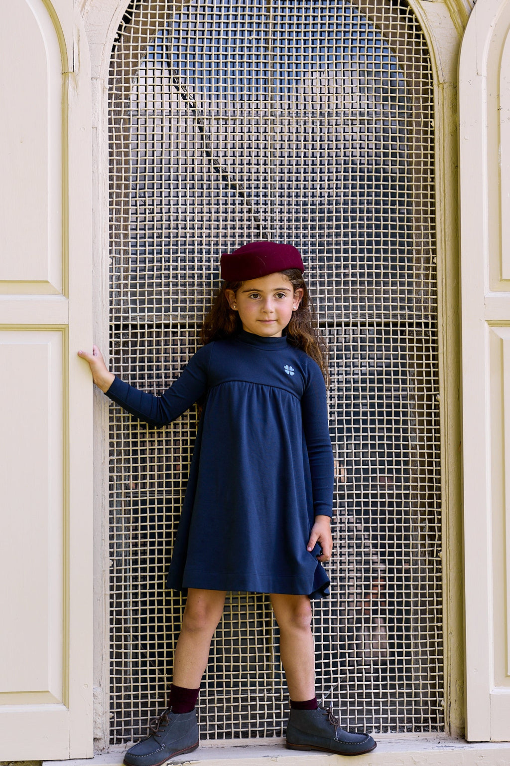 Robe Fille – Marine/Bleu – Trèfle Brodé