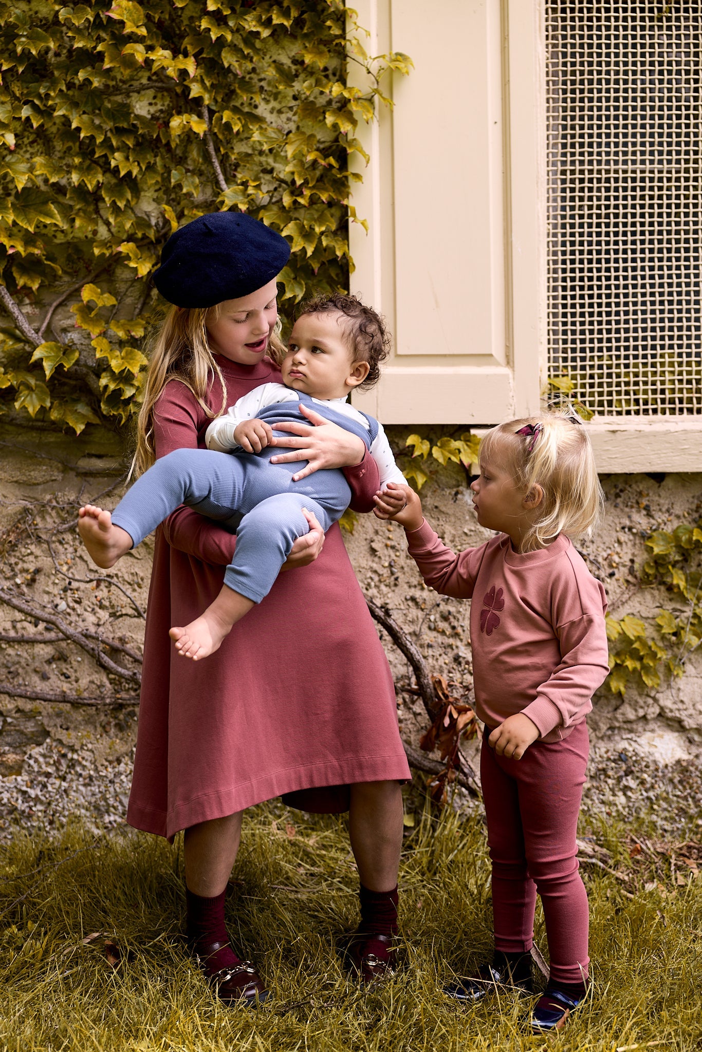 Ensemble 2 pièces fille – Rose – Trèfle brodé