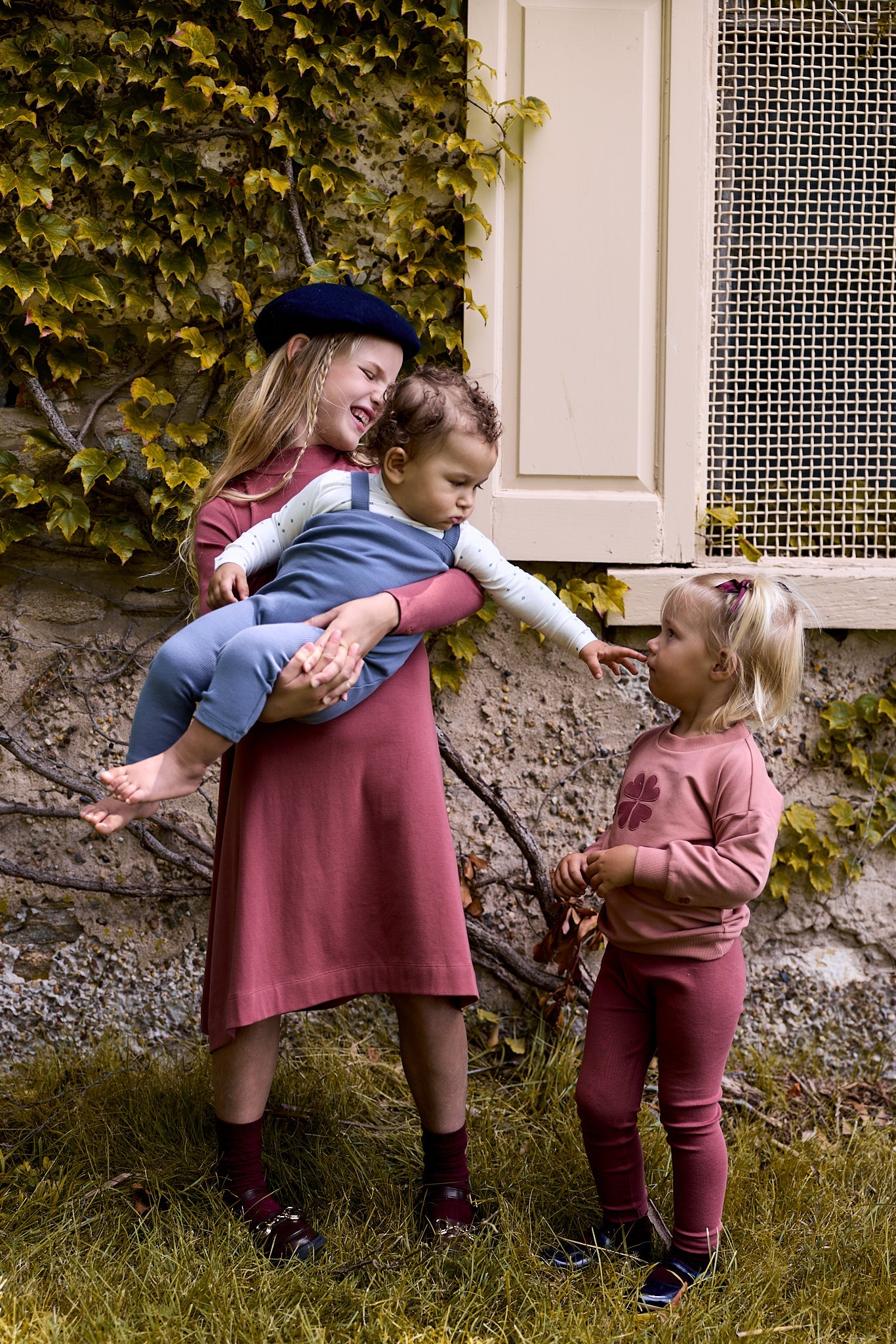 Ensemble 2 pièces fille – Rose – Trèfle brodé
