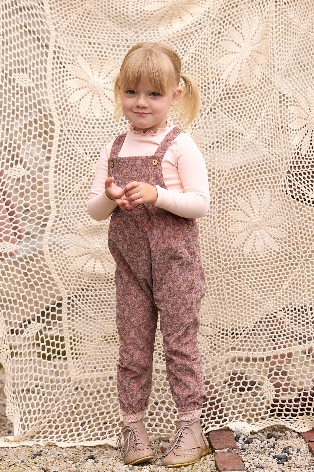 Col roulé uni pour filles – Rose
