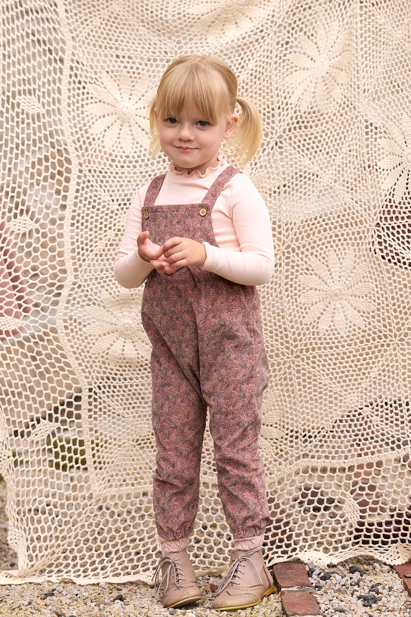 Col roulé uni pour filles – Rose