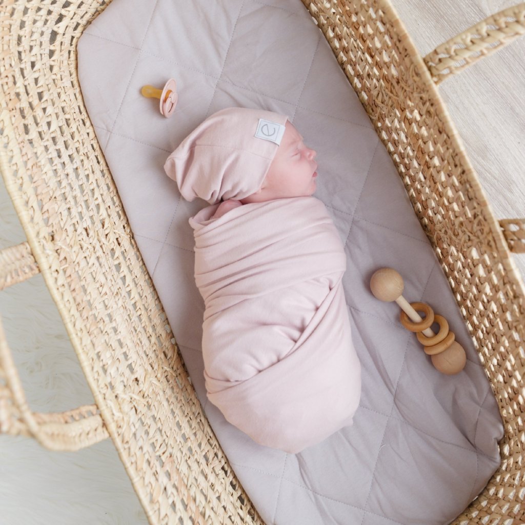Bonnet en jersey de coton - Rose poudré